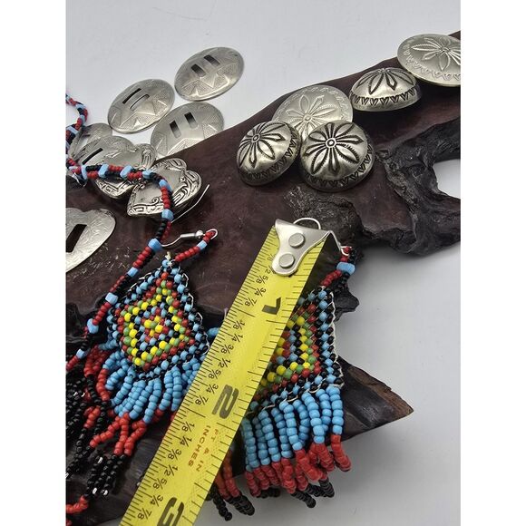 Vtg Native American Style Seed Bead Jewelry, Shank Buttons, Concho, Craft.. - Picture 4 of 16
